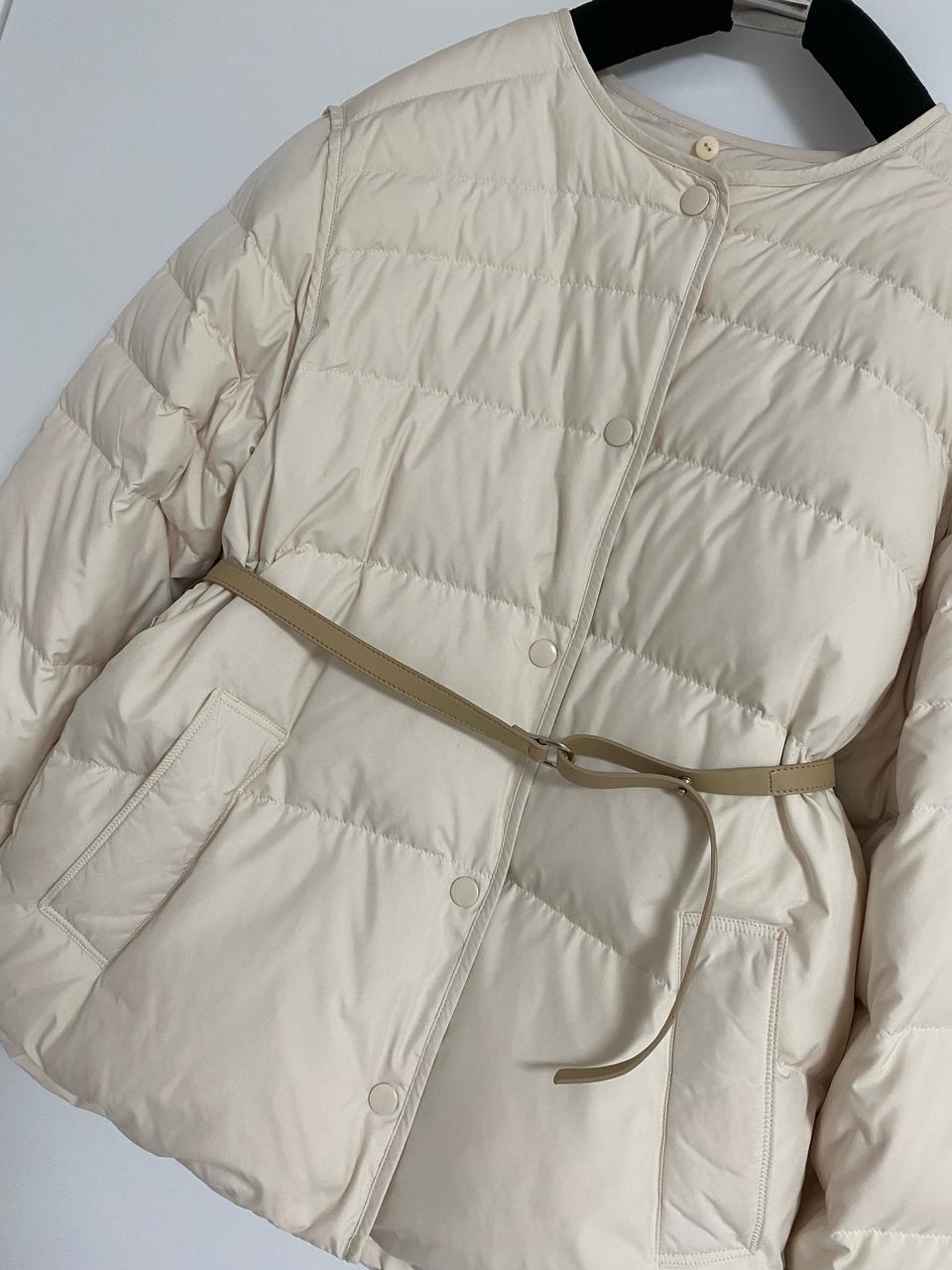 올리브데 올리브 벨트 구스다운패딩