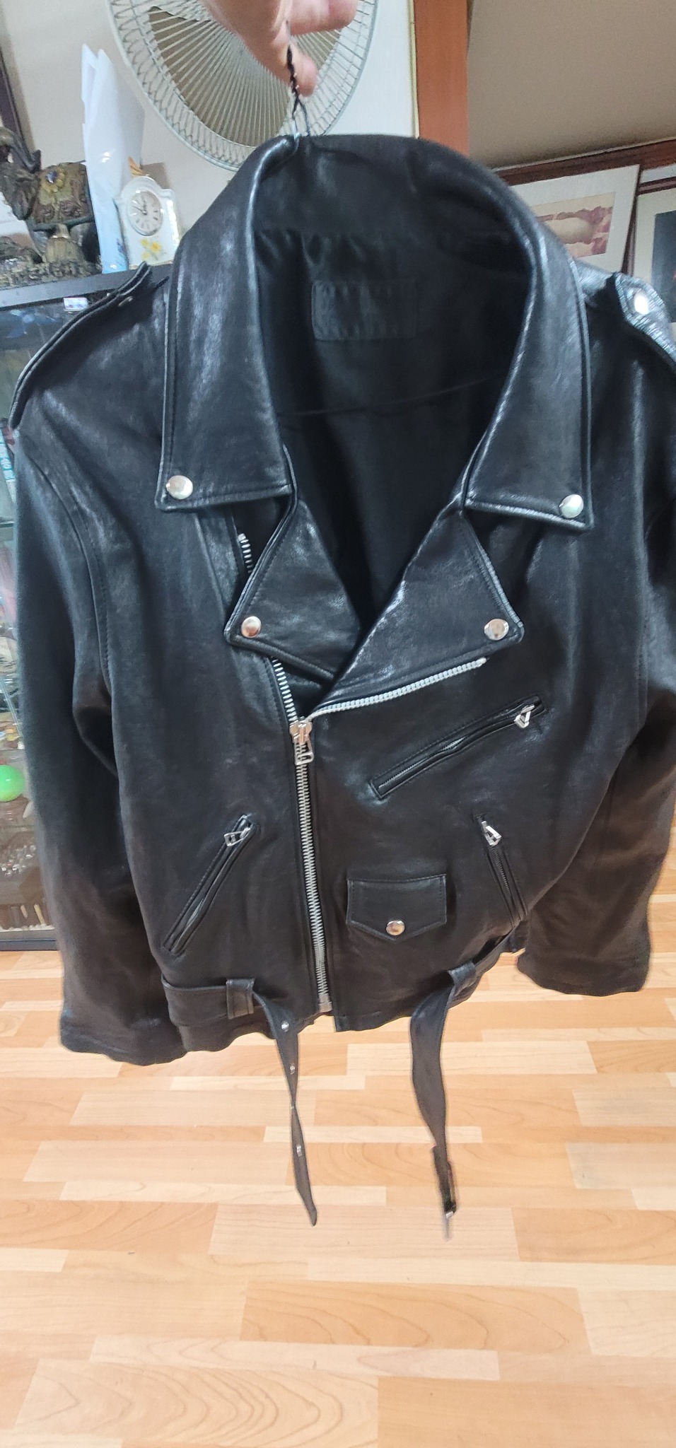 JANE BIRKIN KHAKI STUDIOS 클래식 리얼 가죽 라이더