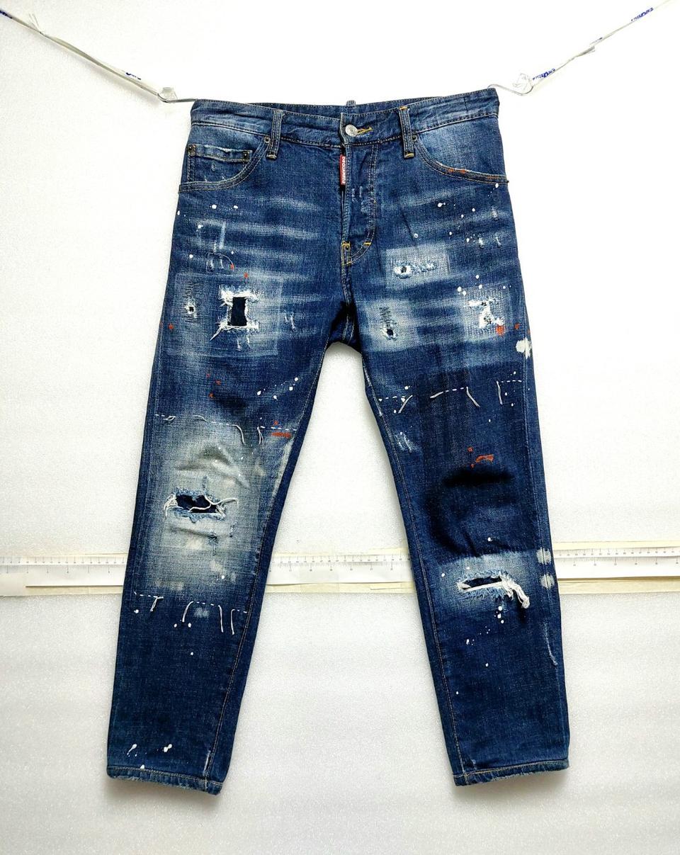 디스퀘어드 청바지46(30-31)스판 찢청 페인트진