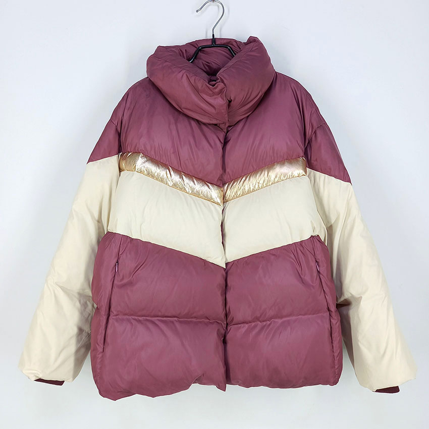 세컨플로어 여 똑딱이버튼 구스다운패딩 퍼플 (HU27185)