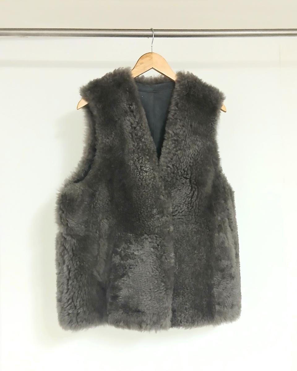 리얼 양털 베스트:L