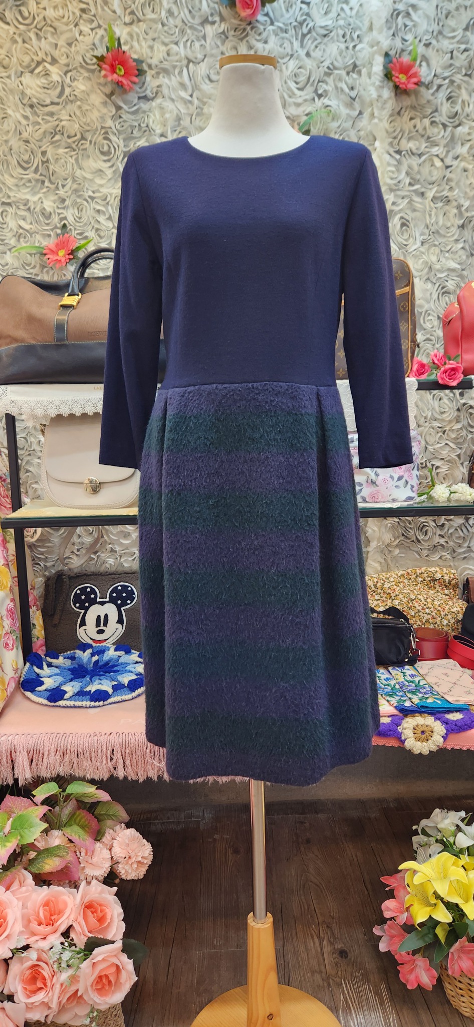 INED 모 + 알파카 혼방 롱원피스 (55 66)