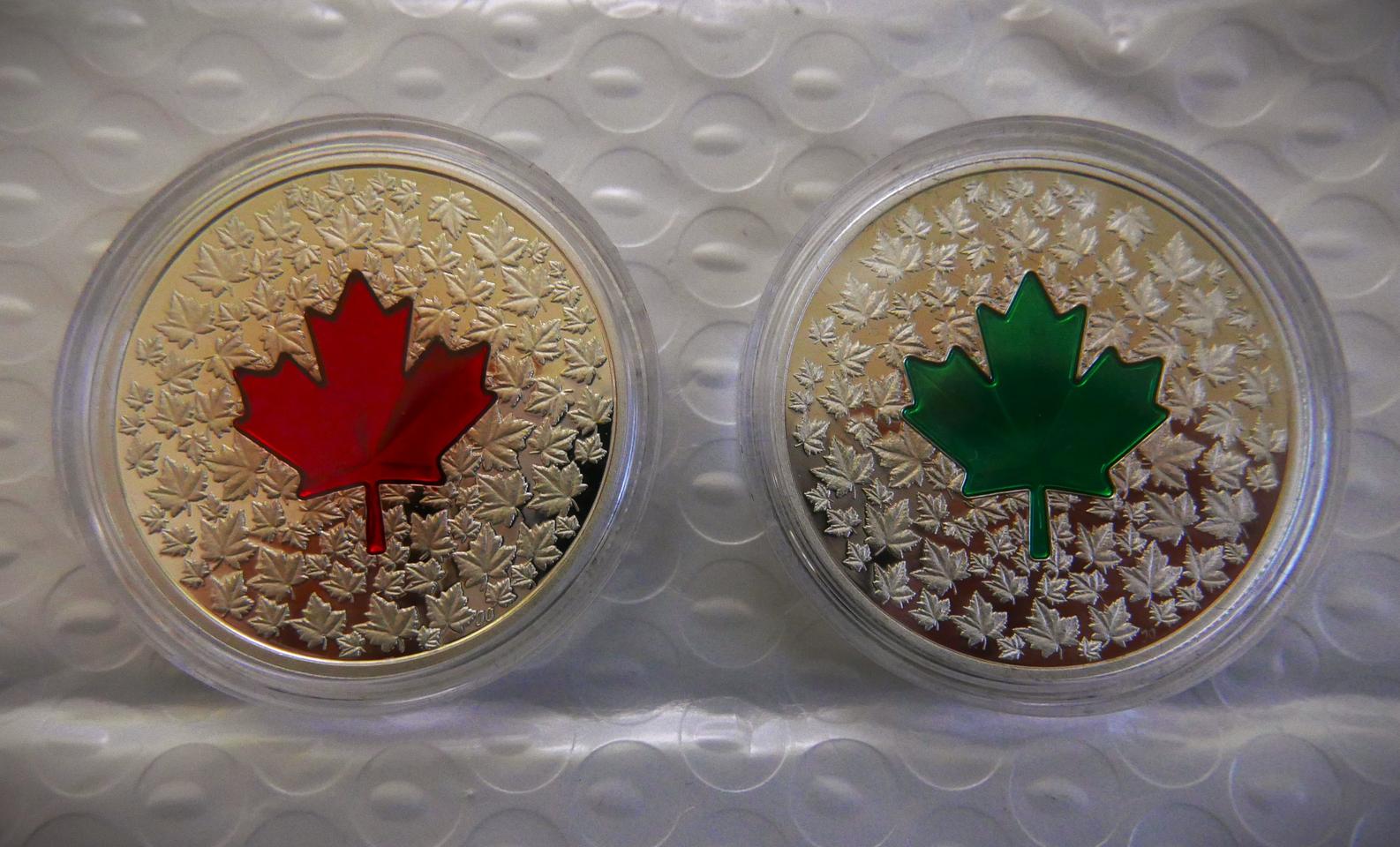 캐나다 메이플 -레드 에나멜(2013),그린 에나멜 (2014) 삽입은화