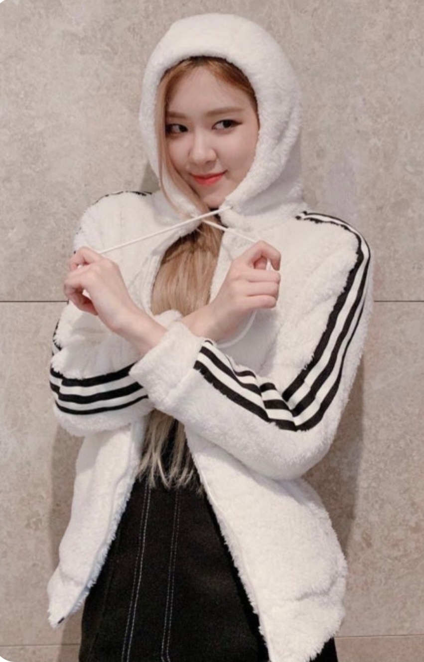 (100)L☆우주매물☆ 아디다스 블랙핑크로제 [흰검] 쉐르파 퍼 후리스