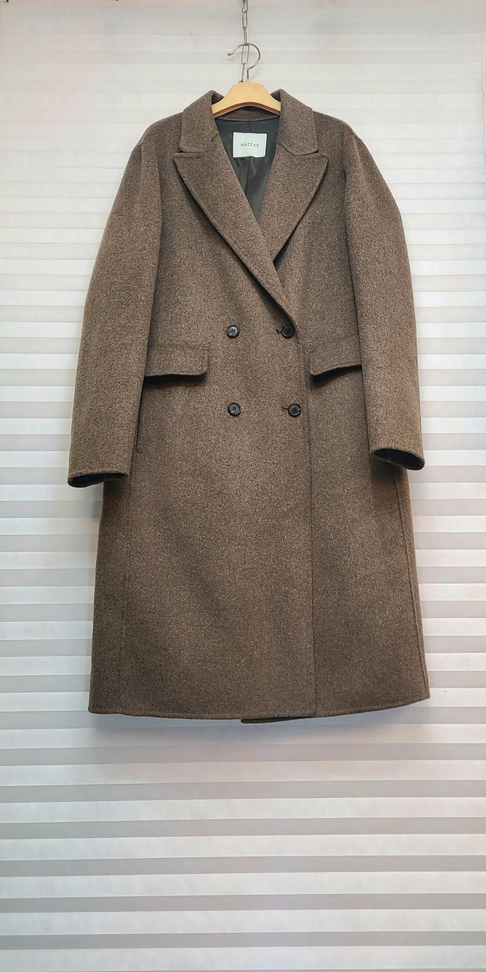 헤지스> 23년 구입 울100 더블 롱코트 (699천원)