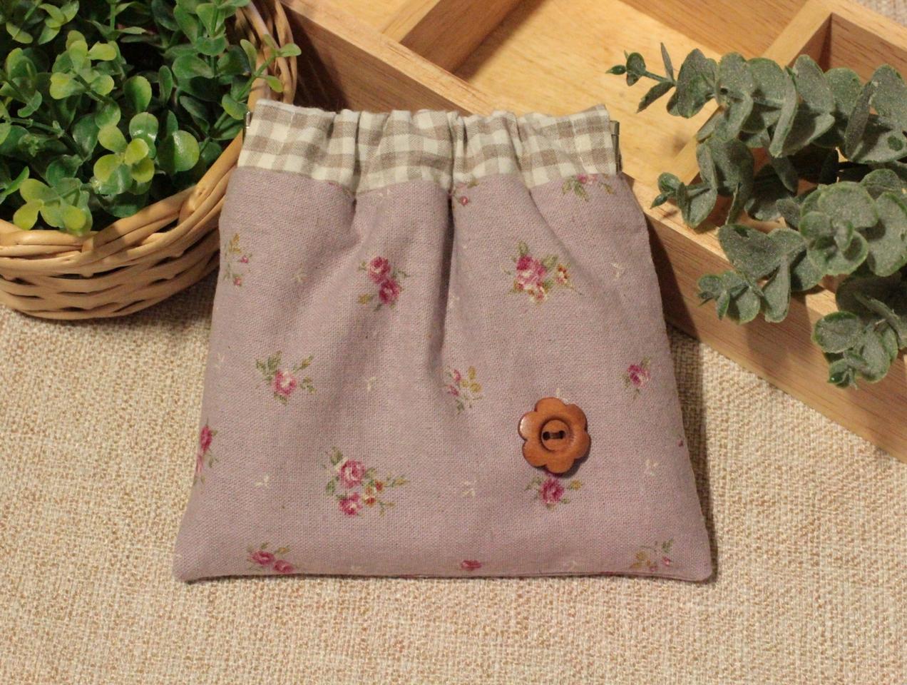 핸드메이드 톤다운 퍼플 바네 파우치