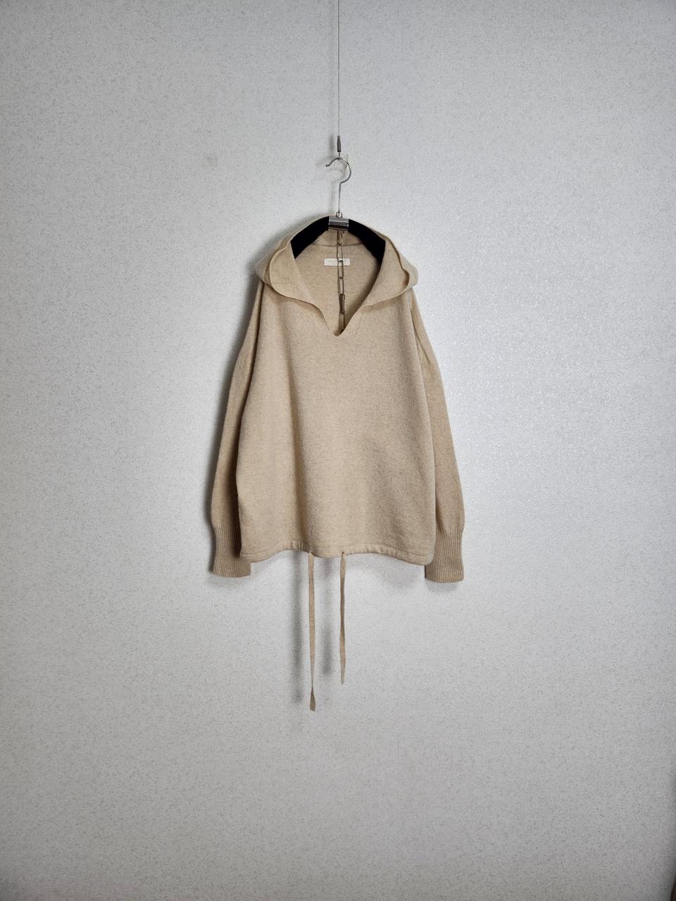 인레이먼트 울&캐시미어 홀가먼트 후드니트 free