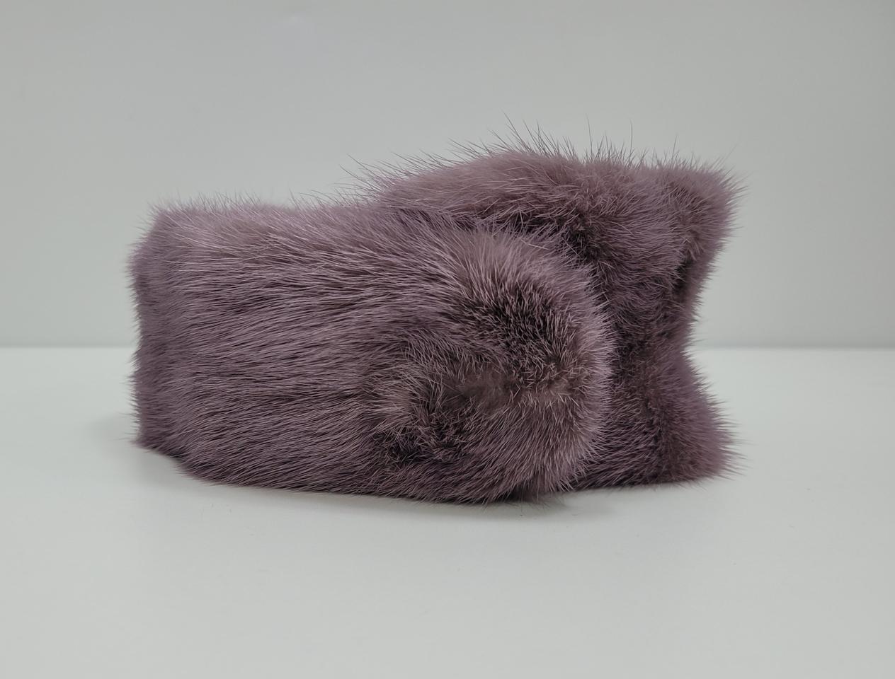 천연 밍크 머플러 / 총장 55 핑크계열