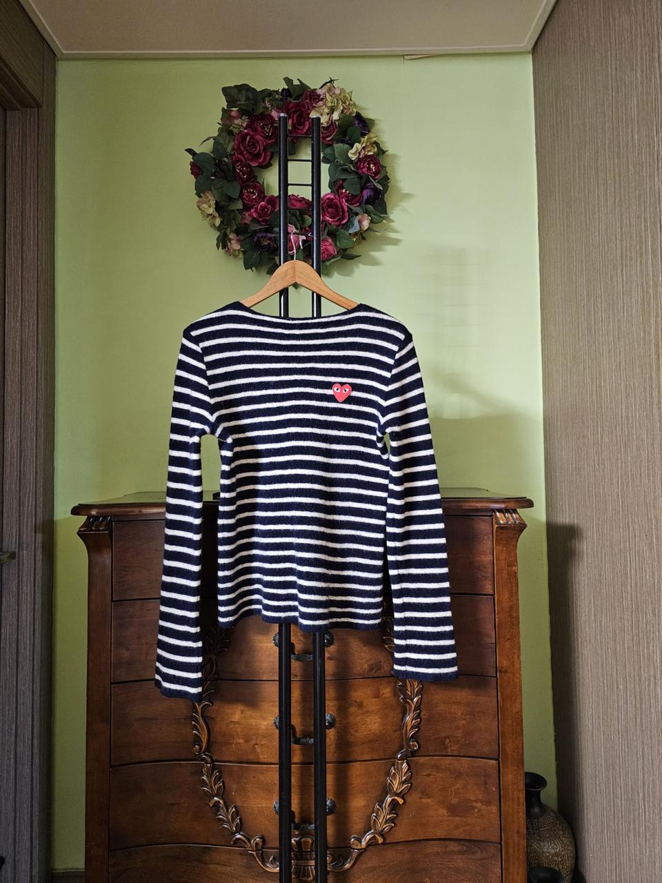 꼼데가르송 모100% 단가라니트