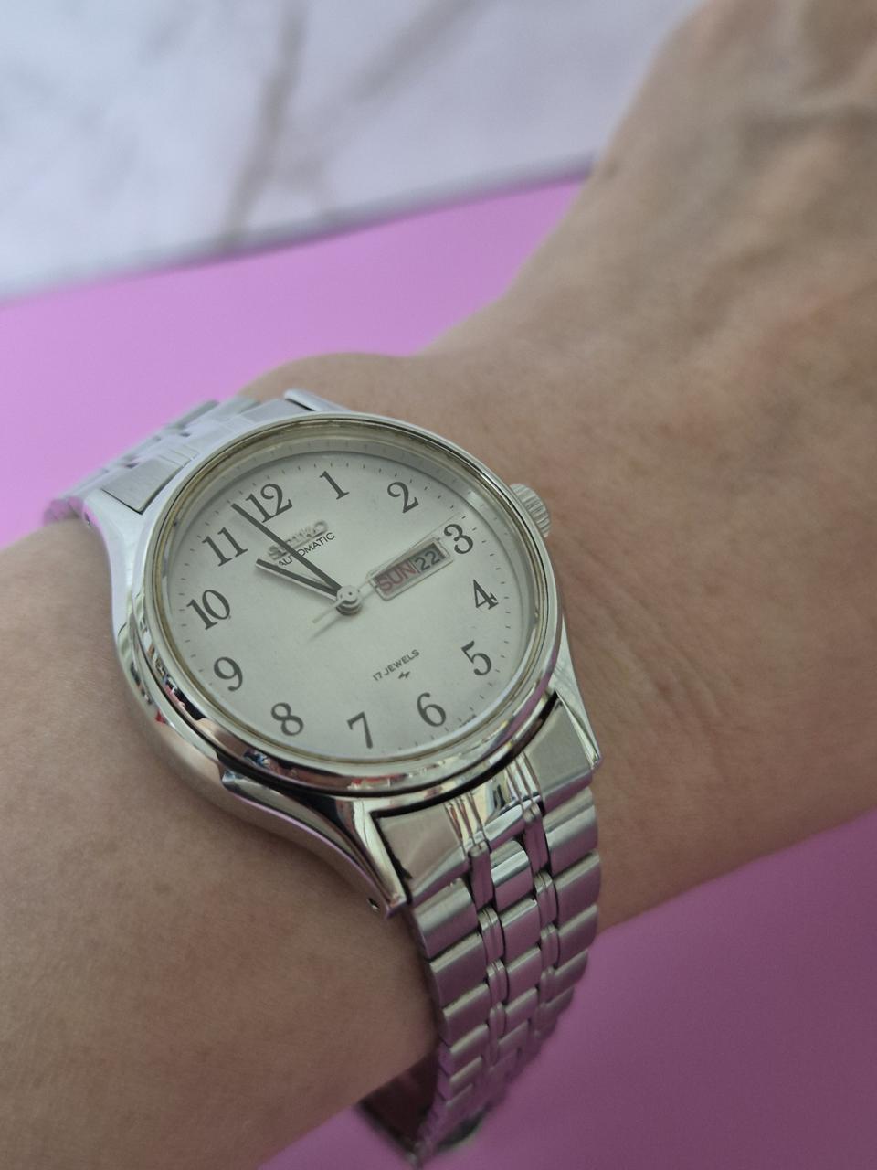 빈티지 세이코 여성용 자동 메탈 시계/JAPAN