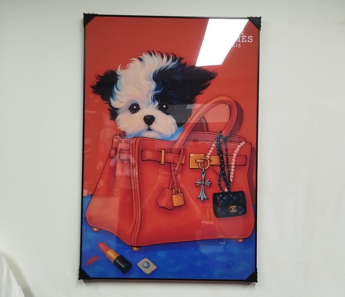 에르메스그림 반려동물그림 강아지그림 그림액자 그림 액자 인테리어소품 꽃