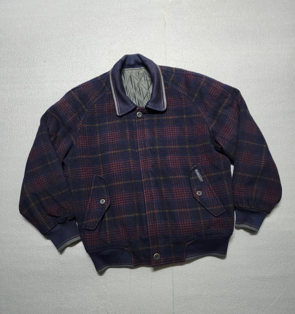 80's 올드스쿨 제일모직 갤럭시 체크 패턴 봄버 자켓