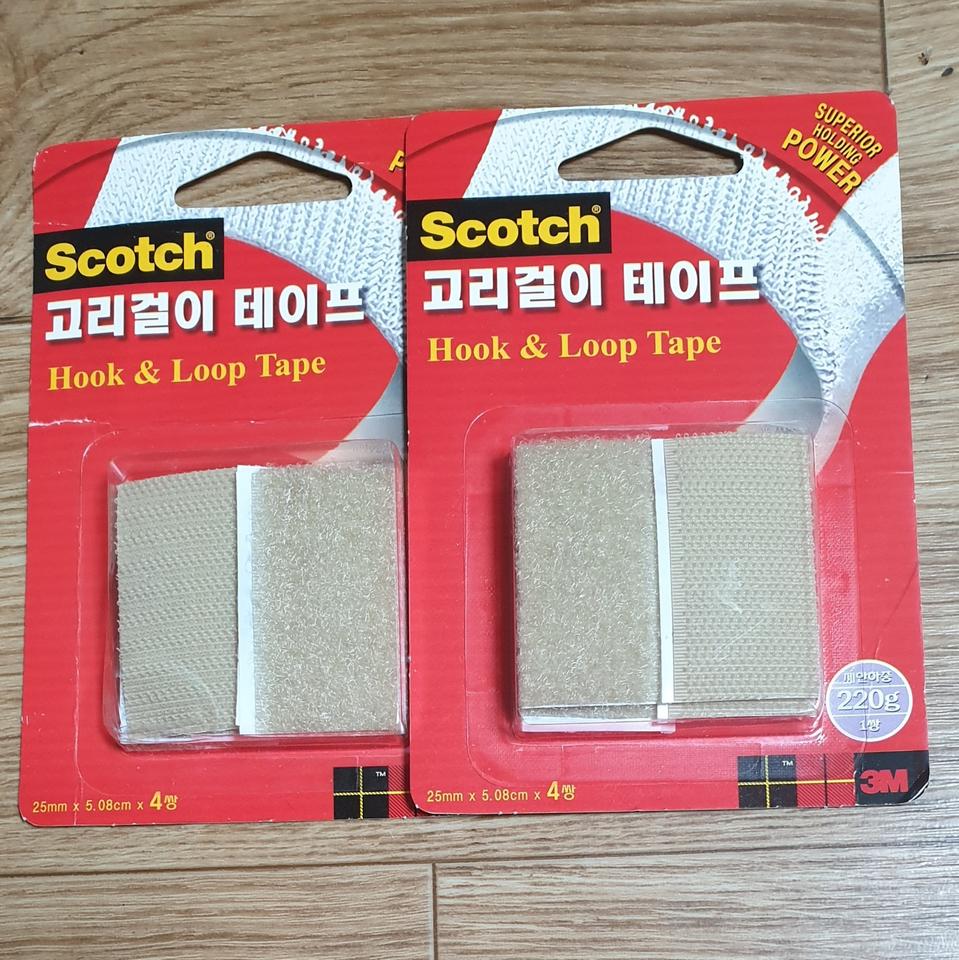 3M 스카치 고리걸이 테이프 2개 벨크로(찍찍이) 욕실 싱크대 자동차장식