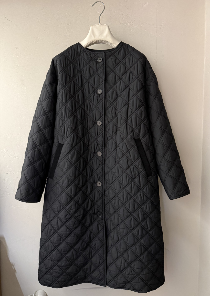 루디아k 퀄팅 롱 누빔코트