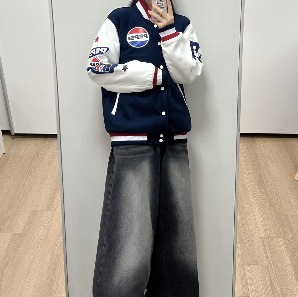 펩시 울 레더 바시티 자켓