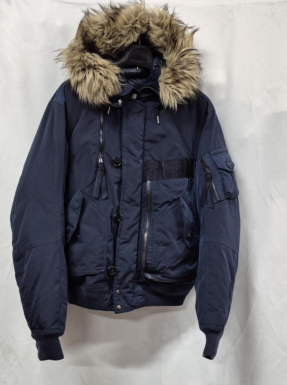 폴로 랄프로렌 여성네이비 오리털 후드 퍼 패딩 S