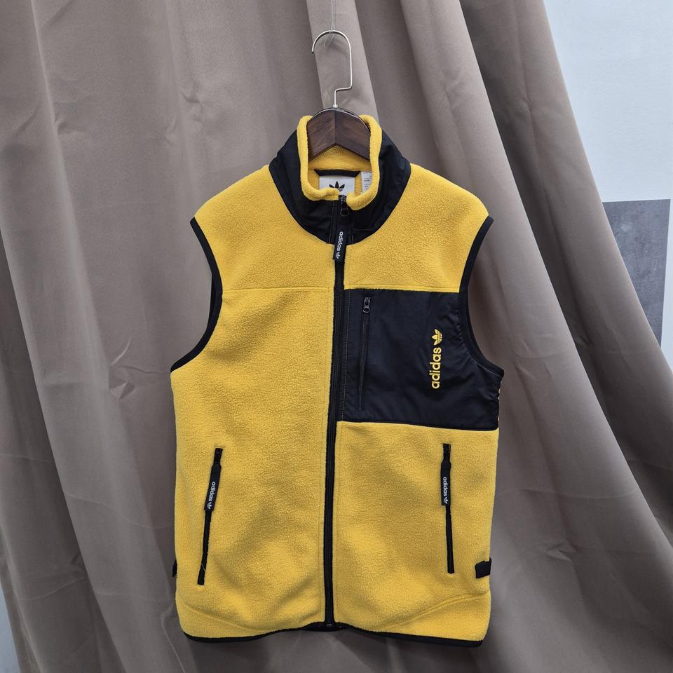 아디다스 노랑 플리스 조끼 S