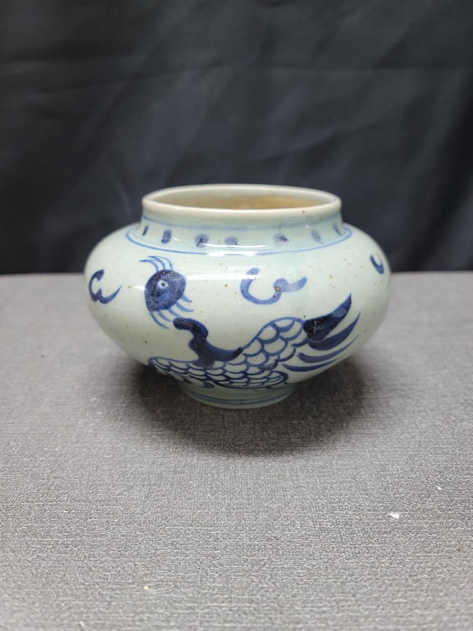 백자 청화 봉황문 소호