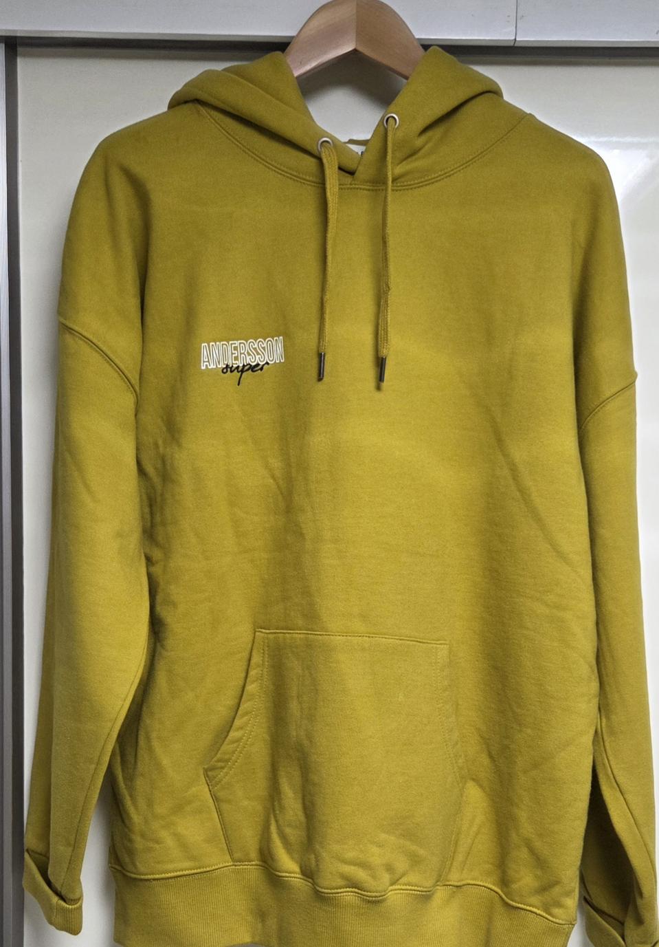 앤더슨벨 빅사이즈 기모 후드 티 겨자색 XL