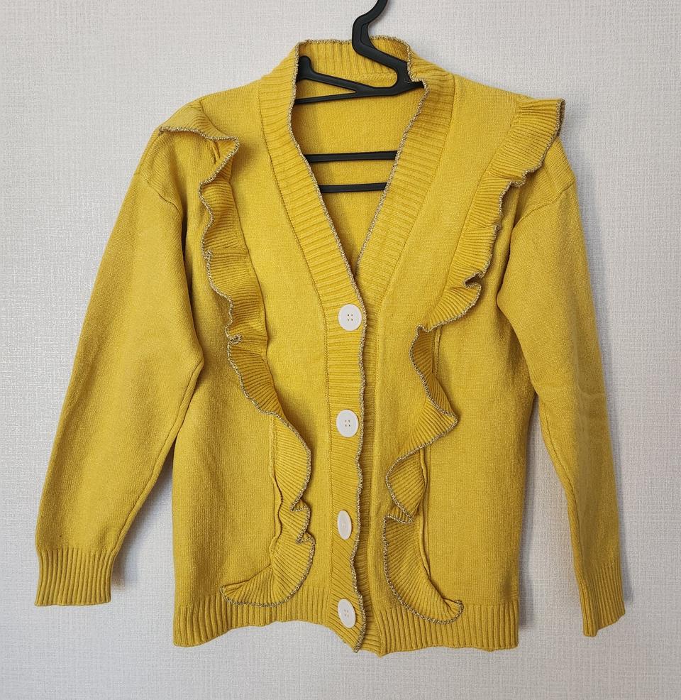 (새상품) 의류 여성 자켓 가디건 옐로우 프리사이즈