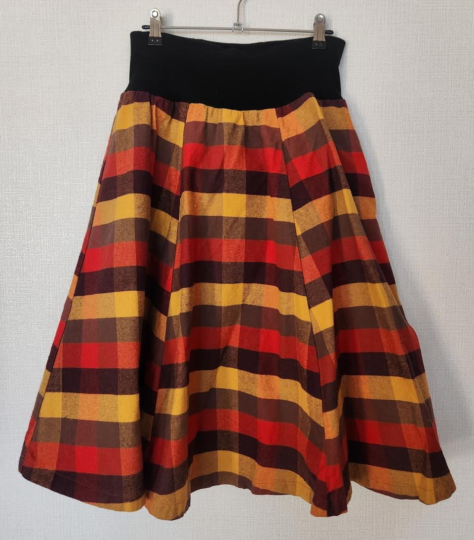 의류 여성 치마 레드옐로우 프리사이즈