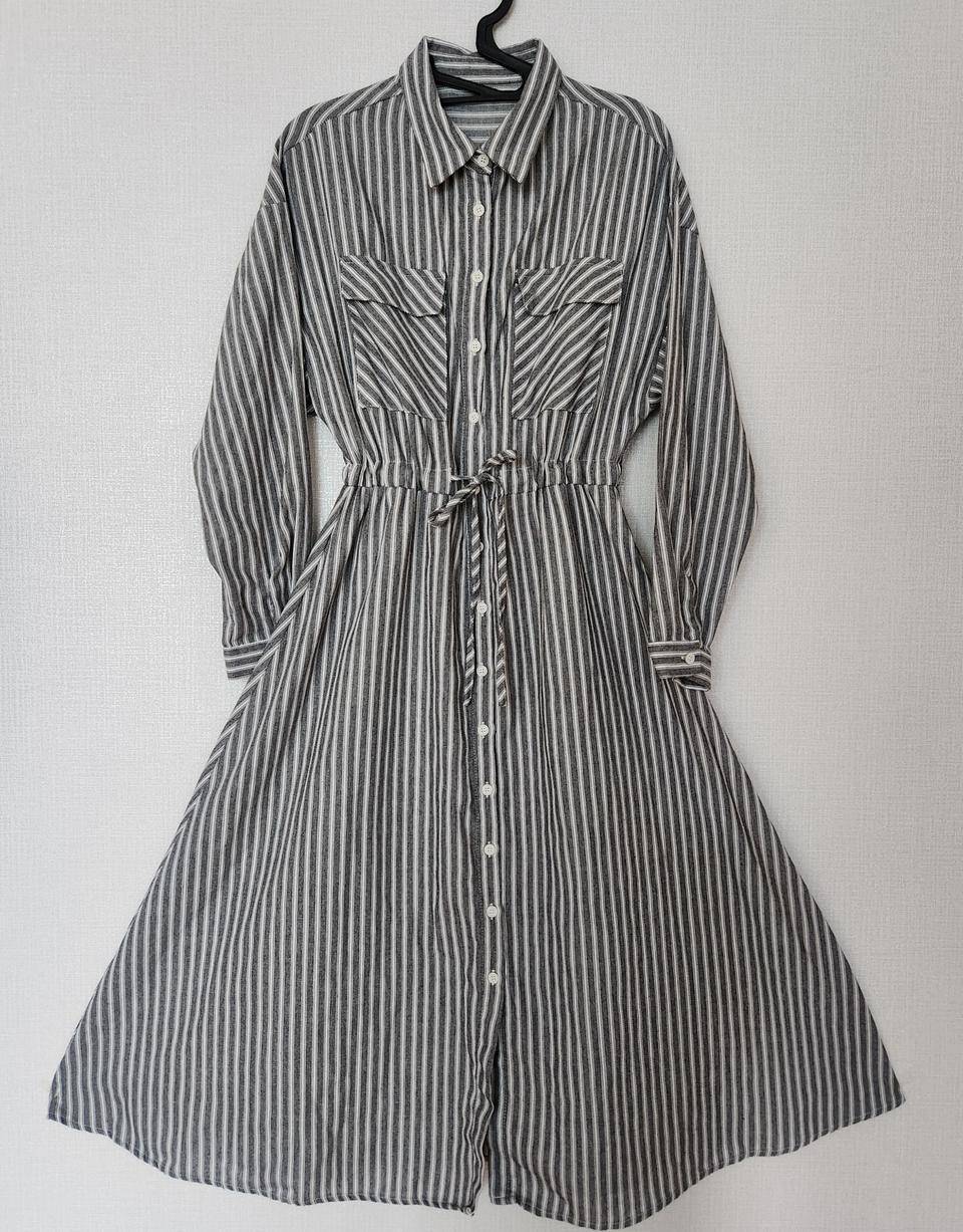 의류 여성 원피스 그레이줄무늬 프리사이즈