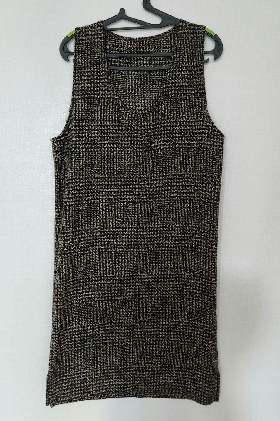 (새상품) 의류 여성 원피스 브라운체크 프리사이즈