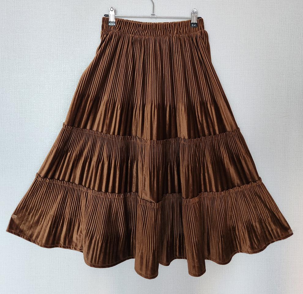 의류 여성 치마 벨벳 브라운 프리사이즈