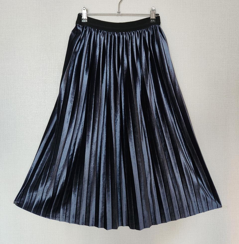 의류 여성 치마 벨벳 블루 프리사이즈