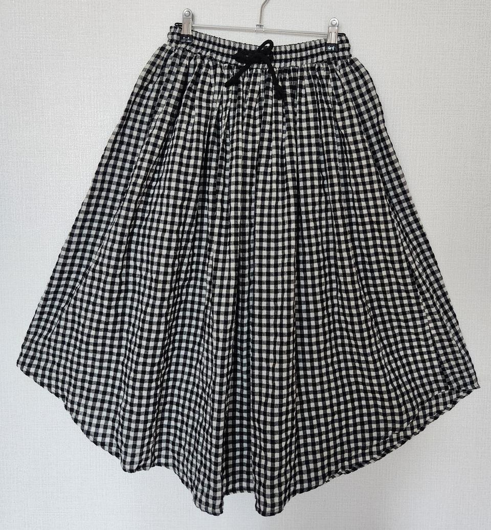의류 여성 치마 체크 블랙 프리사이즈