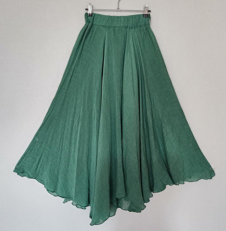 의류 여성 치마 그린 프리사이즈