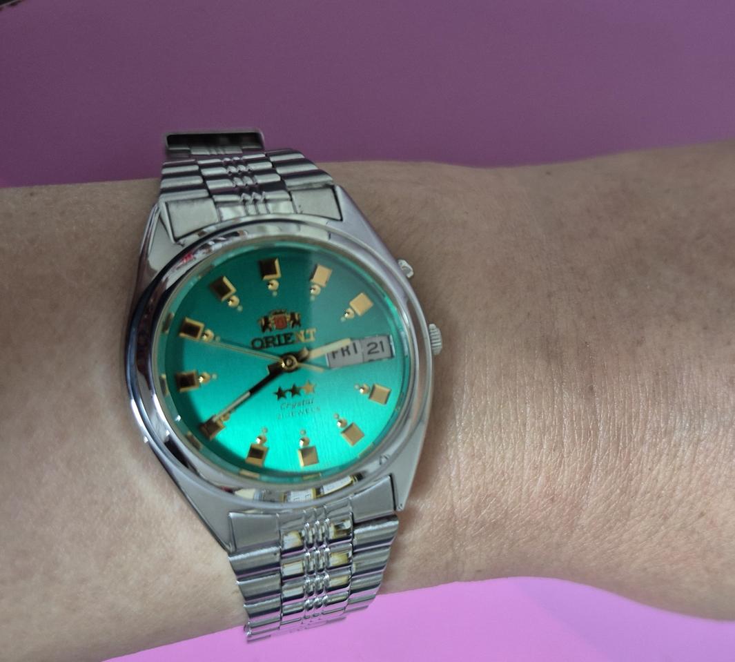 오리엔트 남성 자동 메탈 시계/JAPAN