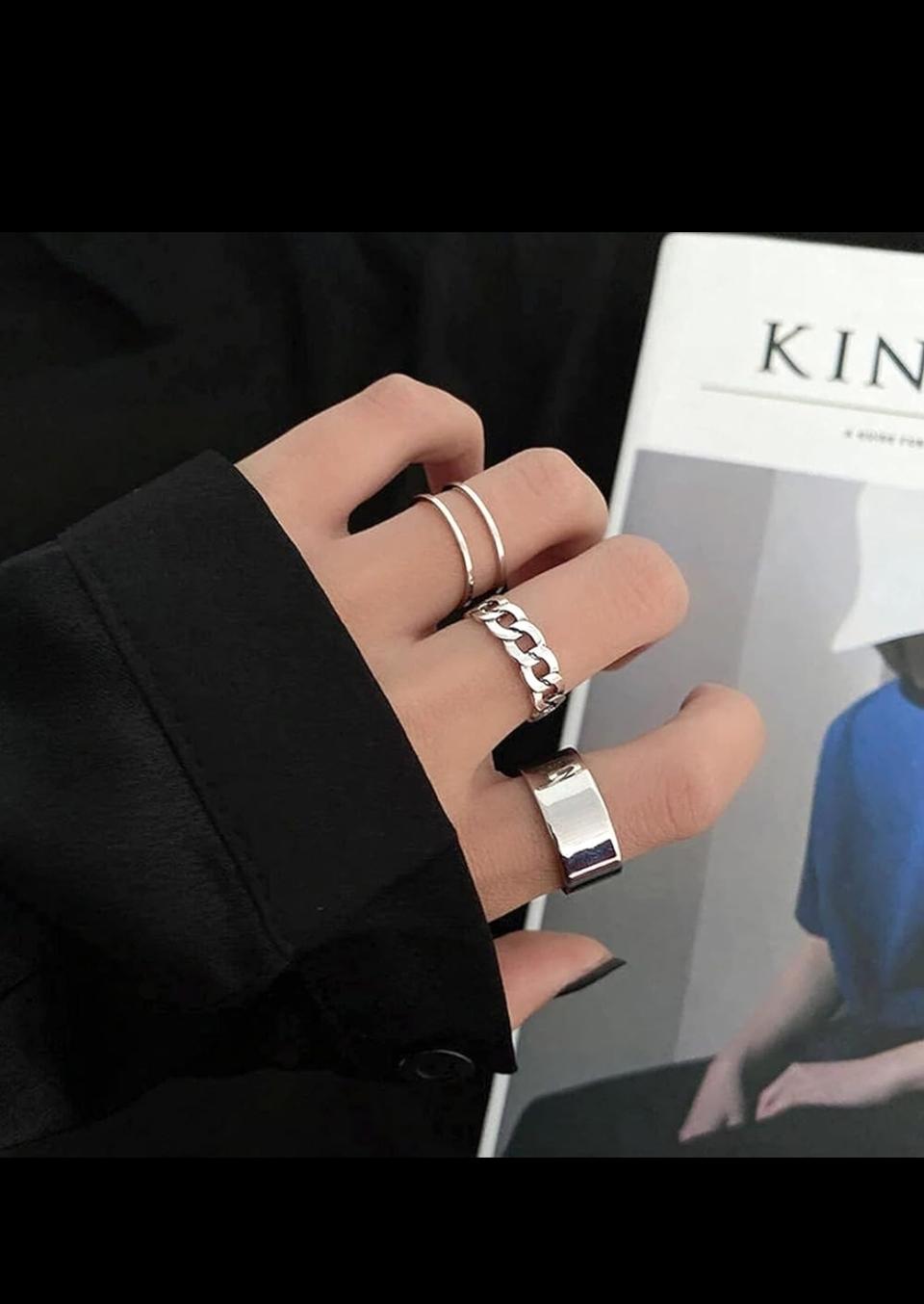 사이즈조절 가능 반지 4개 세트 / Alloy Stan합금 반지