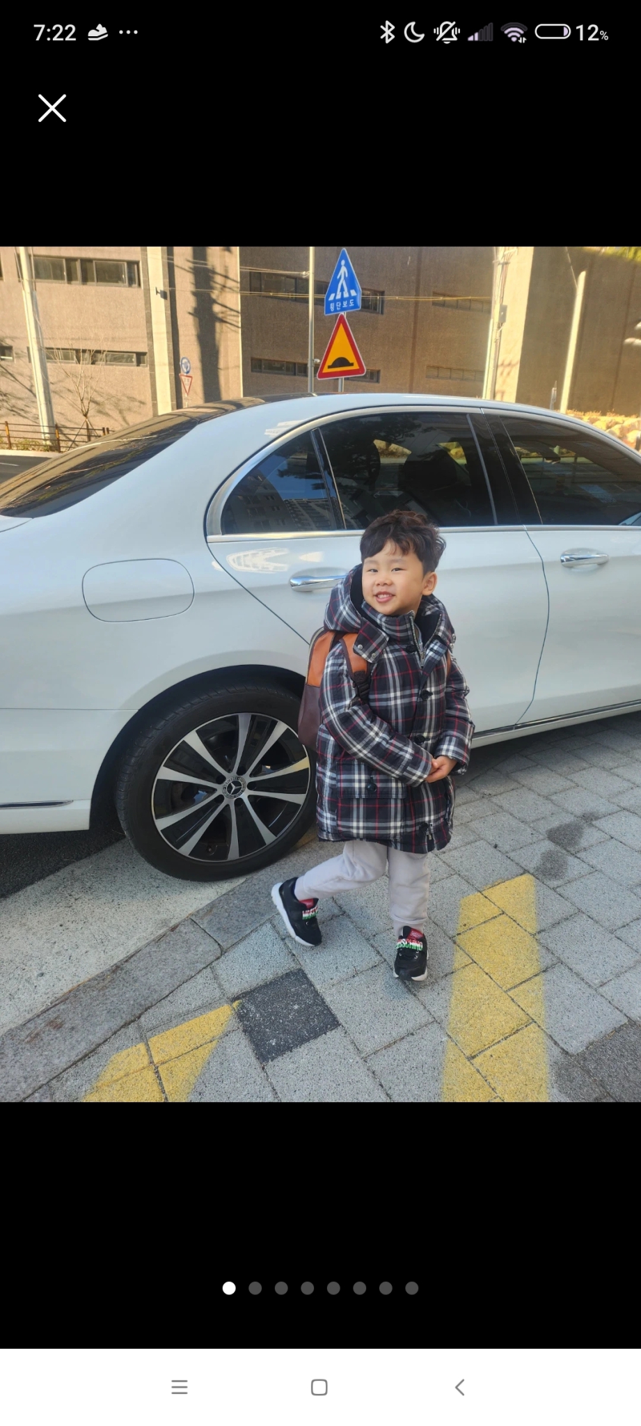 버버리 키즈 체크 롱 코트 6Y