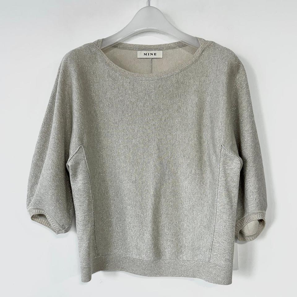 마인 MINE 볼륨 슬리브 니트 탑