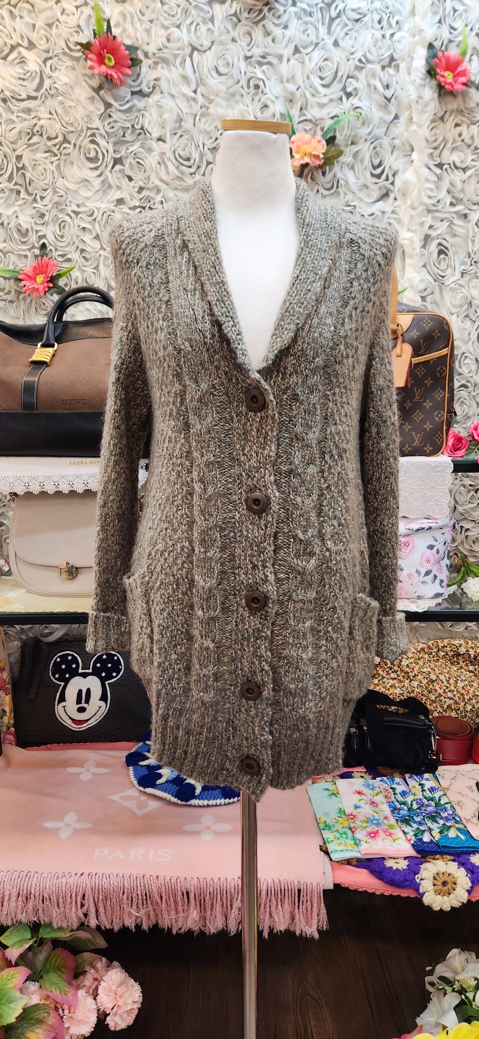 LIVE IN COMFORT 모 혼방 롱가디건 (55 66)