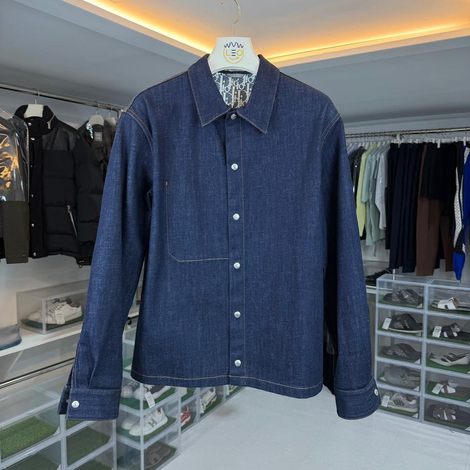 [리오브] 디올 오블리크 자카드 데님 셔츠