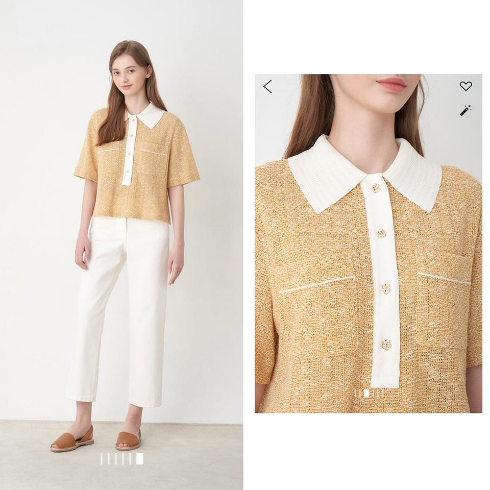 SJSJ 22 크로셰 니트 카라 탑 (MD)