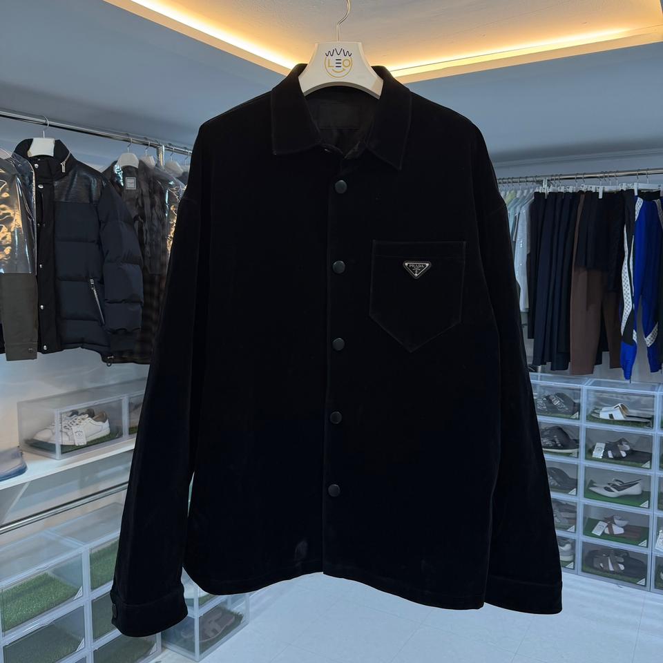 [리오브] 프라다 벨벳 코튼 오버셔츠