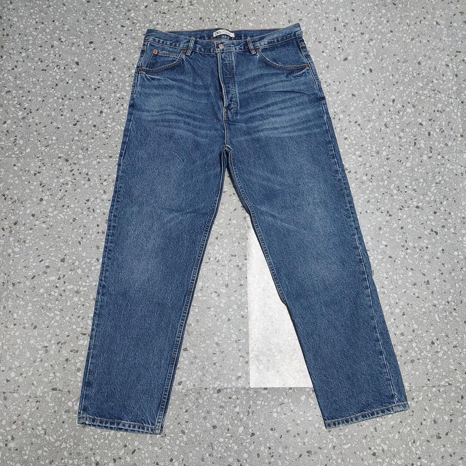 ZARA 자라 남성 배기핏 중청 데님 34/청바지/워싱진/팬츠