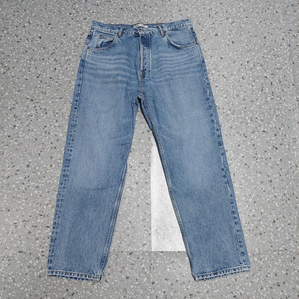 ZARA 자라 남성 배기핏 연청 데님 34/청바지/워싱진/팬츠