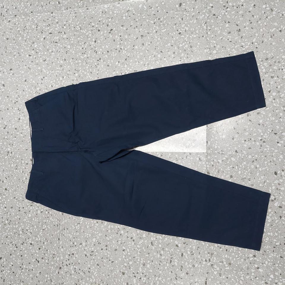 유니클로 U 와이드 테이퍼드 팬츠 네이비 34/면바지/치노/슬랙스/트윌