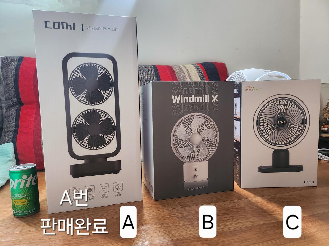 (새제품)무선사용충전식.탁상용선풍기.캠핑선풍기