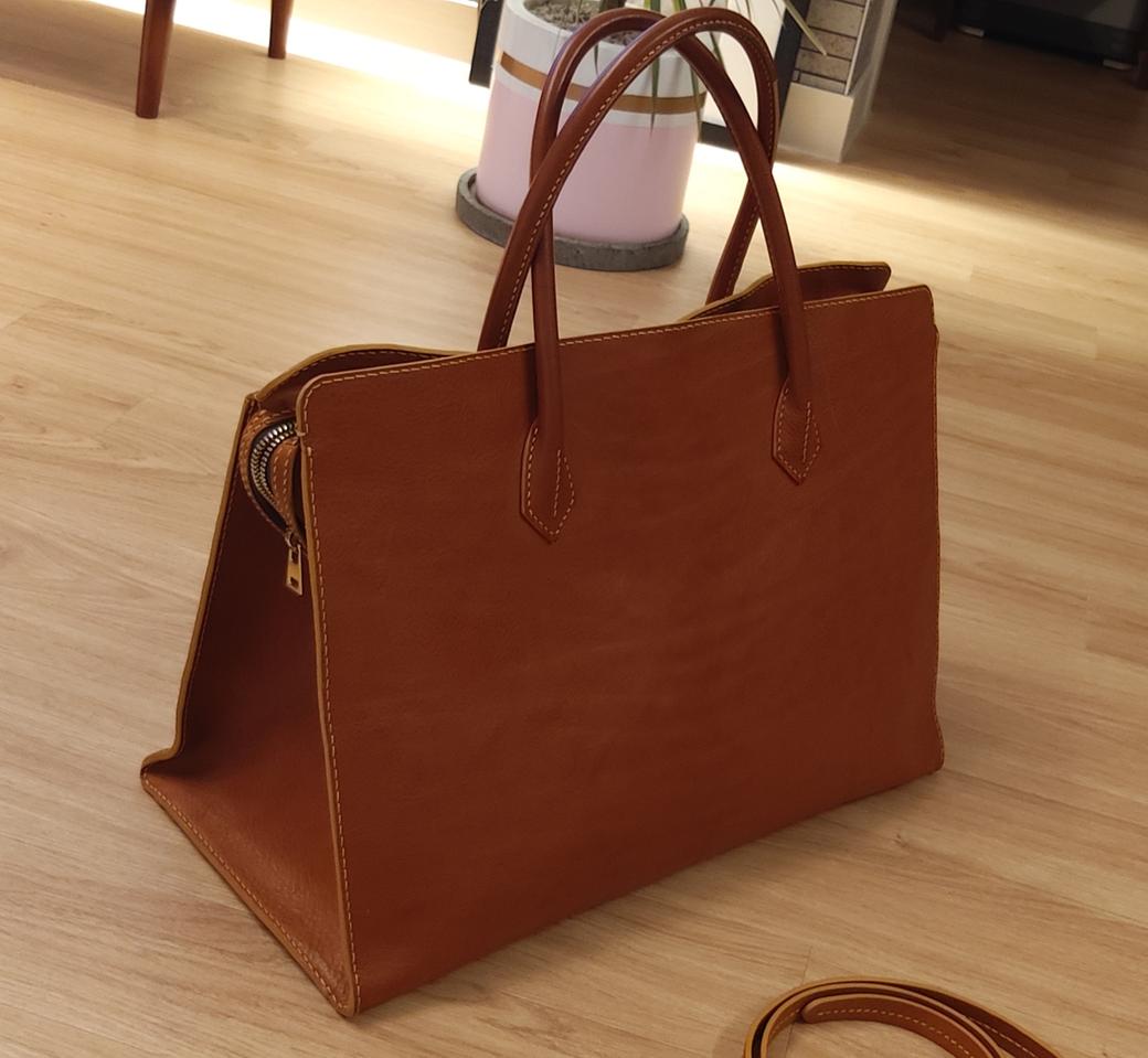 <새것> 리얼레더 브라운 빅백