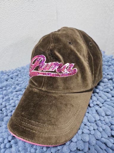 푸마 브라운 벨벳 캡모자 핑크 스팽글