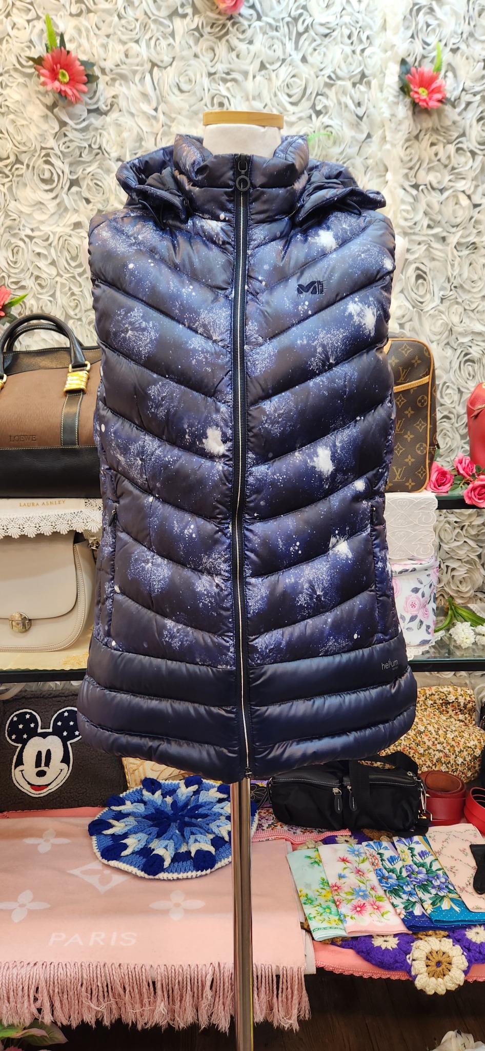 MILLET 밀레 헬륨 초경량 후드 조끼 패딩 (55 66)