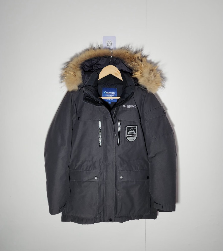 [디스커버리] 90 55 여 구스다운너구리털패딩