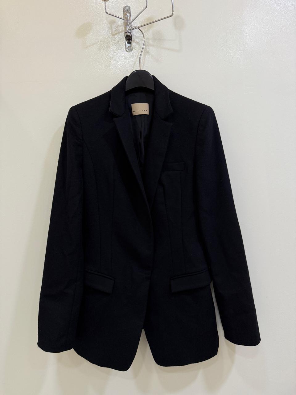 미샤 블랙 모 롱자켓 정품