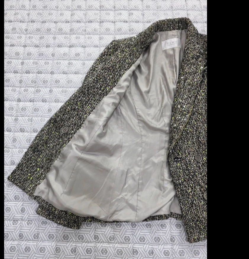 타임 TIME 트위드 더블 자켓 55