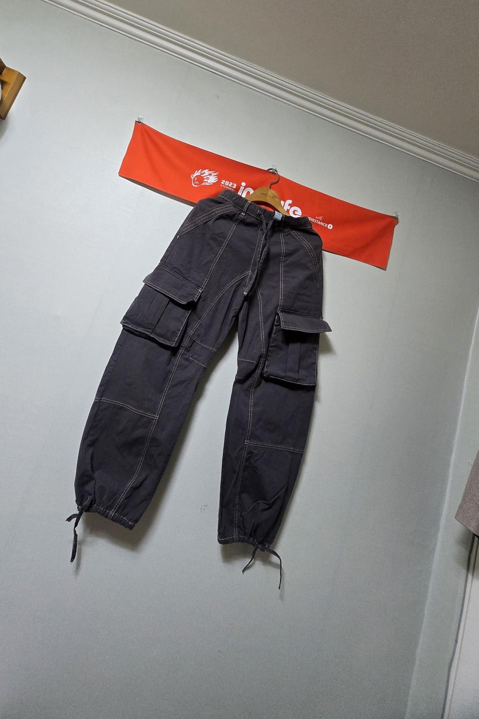 ZARA(자라)스티치카고팬츠(24~27추천)/허리밴드